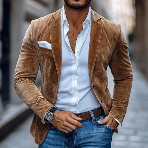Blazer Slim Fit da Uomo con Rever a Lancia