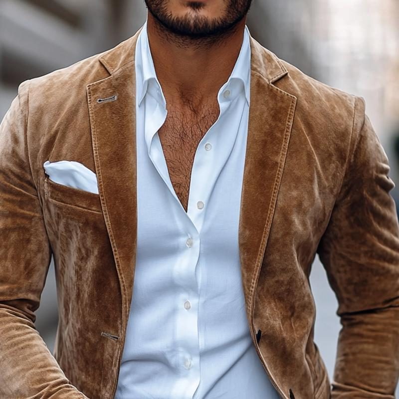 Blazer Slim Fit da Uomo con Rever a Lancia — foto 2