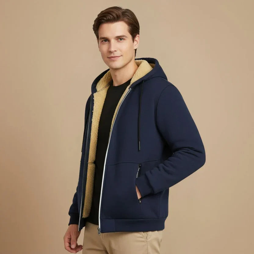 Felpa con Cappuccio da Uomo Foderata e Zip Intera — foto 11
