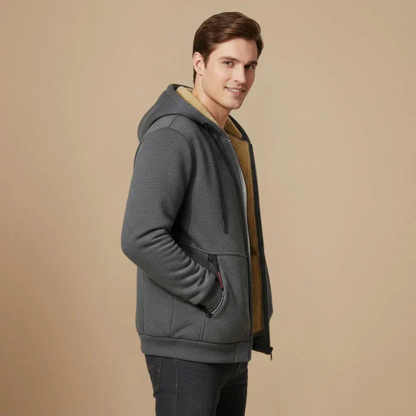 Felpa con Cappuccio da Uomo Foderata e Zip Intera — foto 12