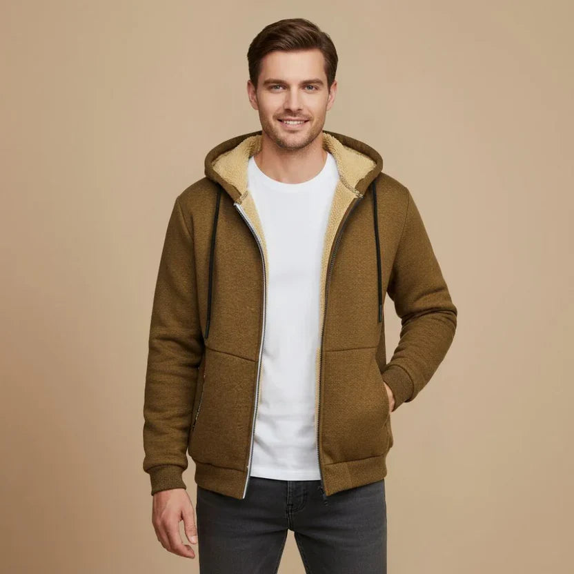 Felpa con Cappuccio da Uomo Foderata e Zip Intera — foto 8