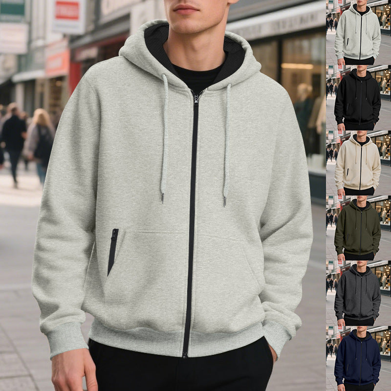 Felpa Oversize da Uomo con Zip Intera