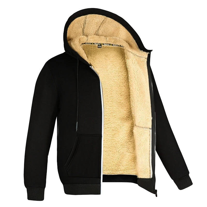 Felpa Sherpa da Uomo con Cappuccio e Zip — foto 4