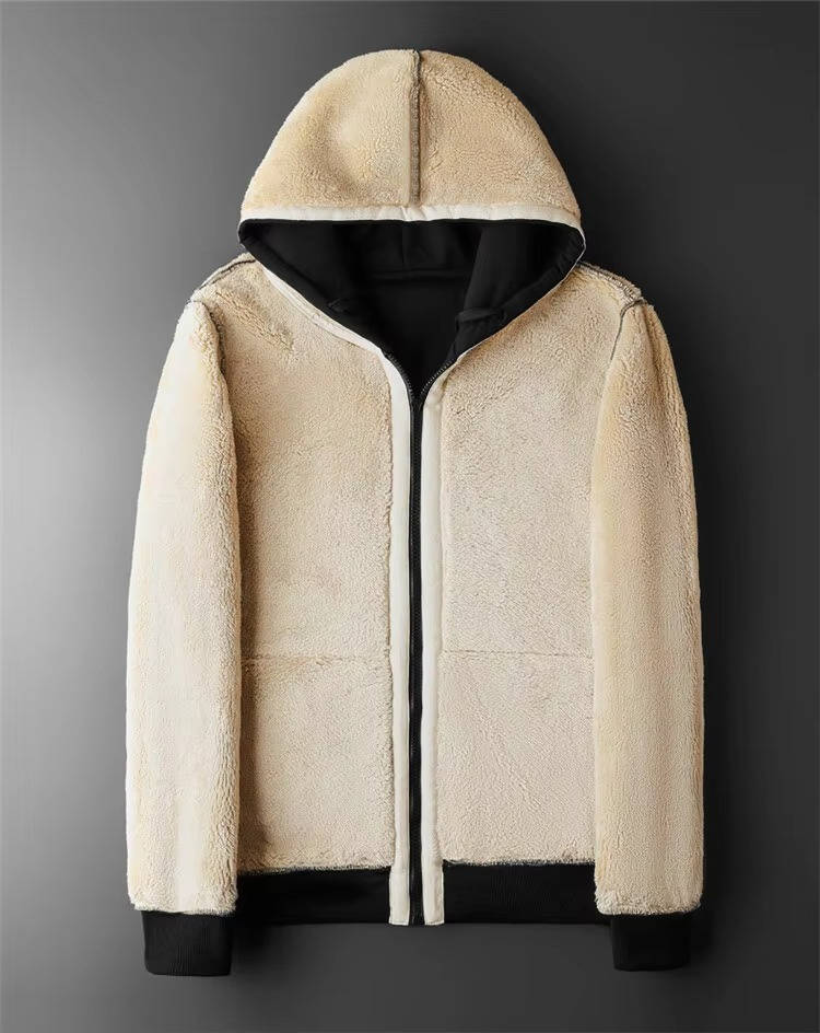 Felpa Sherpa da Uomo con Cappuccio e Zip — foto 5