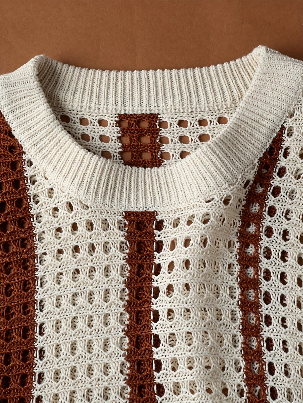 Gilet in Maglia Traforata da Uomo a Righe — foto 5