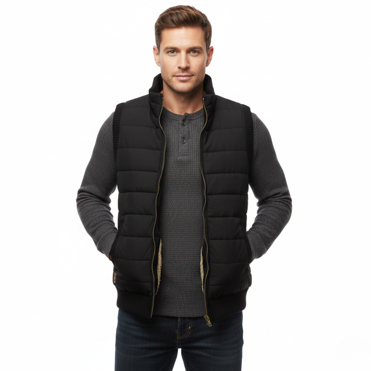 Gilet Multitasche da Uomo in Pile per Outdoor
