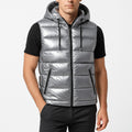 Gilet Trapuntato Lucido da Uomo con Collo Alto
