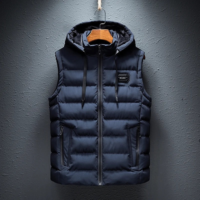 Gilet Trapuntato da Uomo con Cappuccio Regolabile