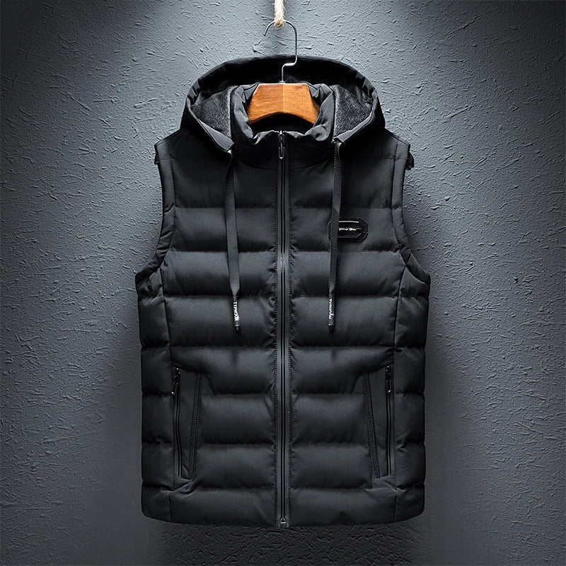 Gilet Trapuntato da Uomo con Cappuccio Regolabile — foto 2