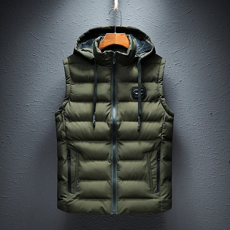 Gilet Trapuntato da Uomo con Cappuccio Regolabile — foto 3