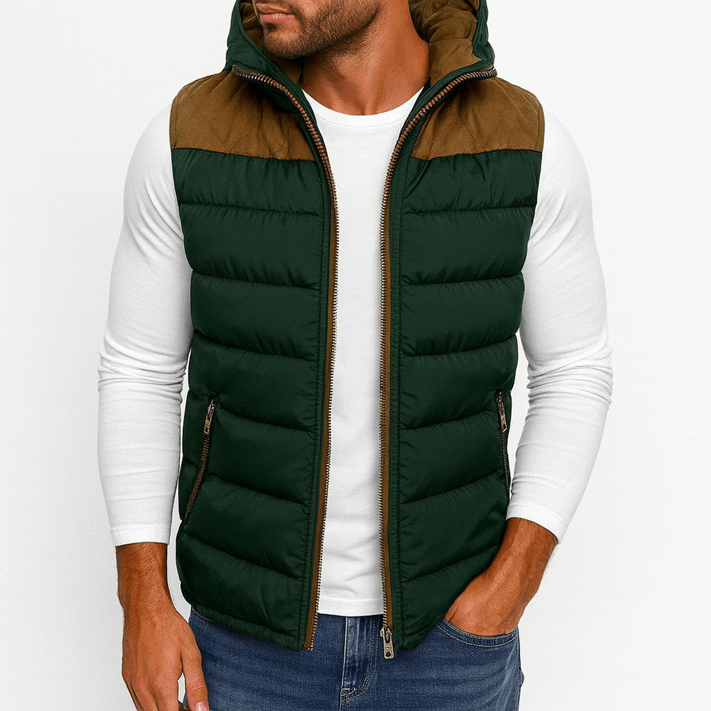 Gilet Trapuntato da Uomo con Cappuccio Staccabile — foto 3