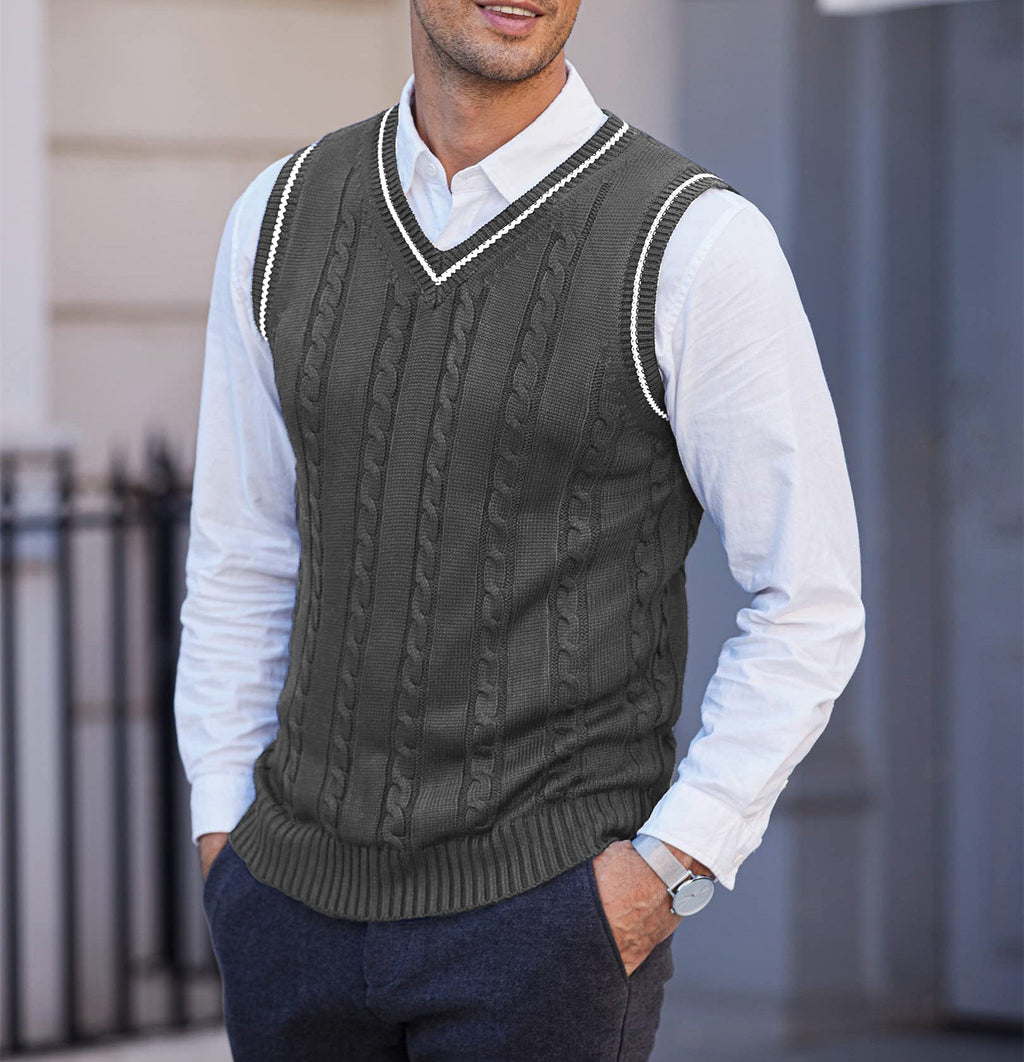Gilet a Trecce da Uomo Scollo a V — foto 2