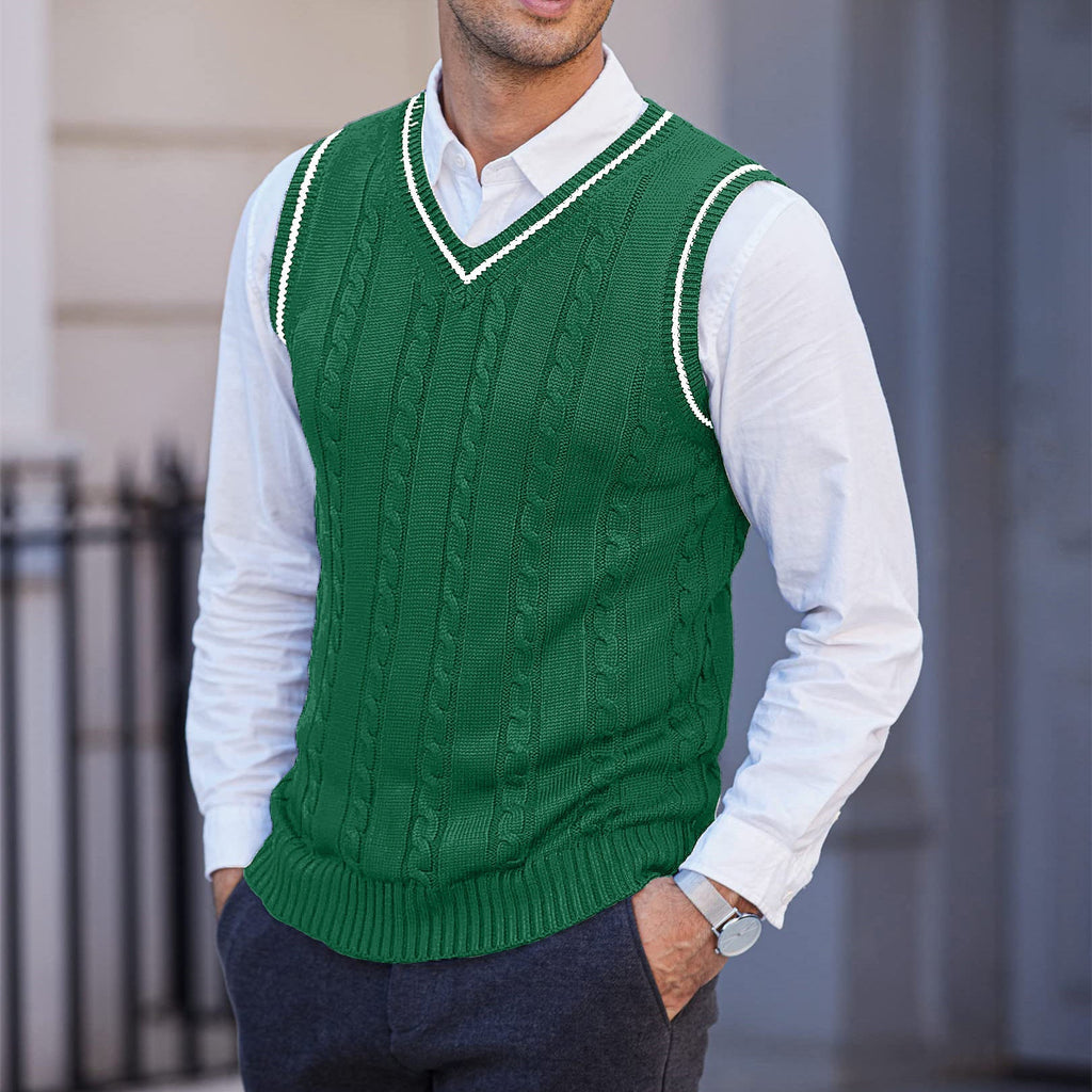 Gilet a Trecce da Uomo Scollo a V — foto 3
