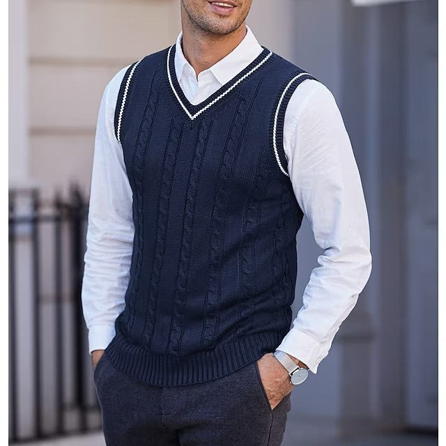 Gilet a Trecce da Uomo Scollo a V — foto 4
