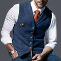 Gilet da Uomo con Collo a Revers Stile Vintage