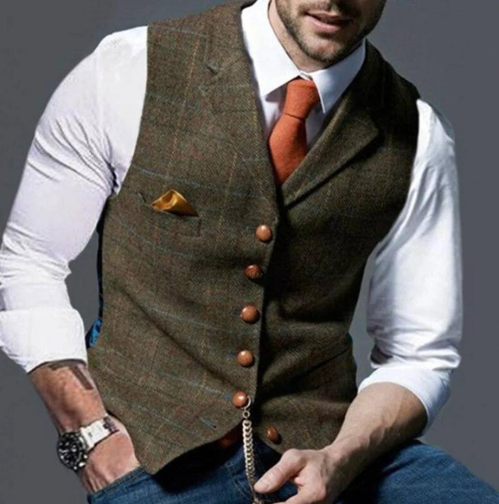 Gilet da Uomo con Collo a Revers Stile Vintage — foto 7