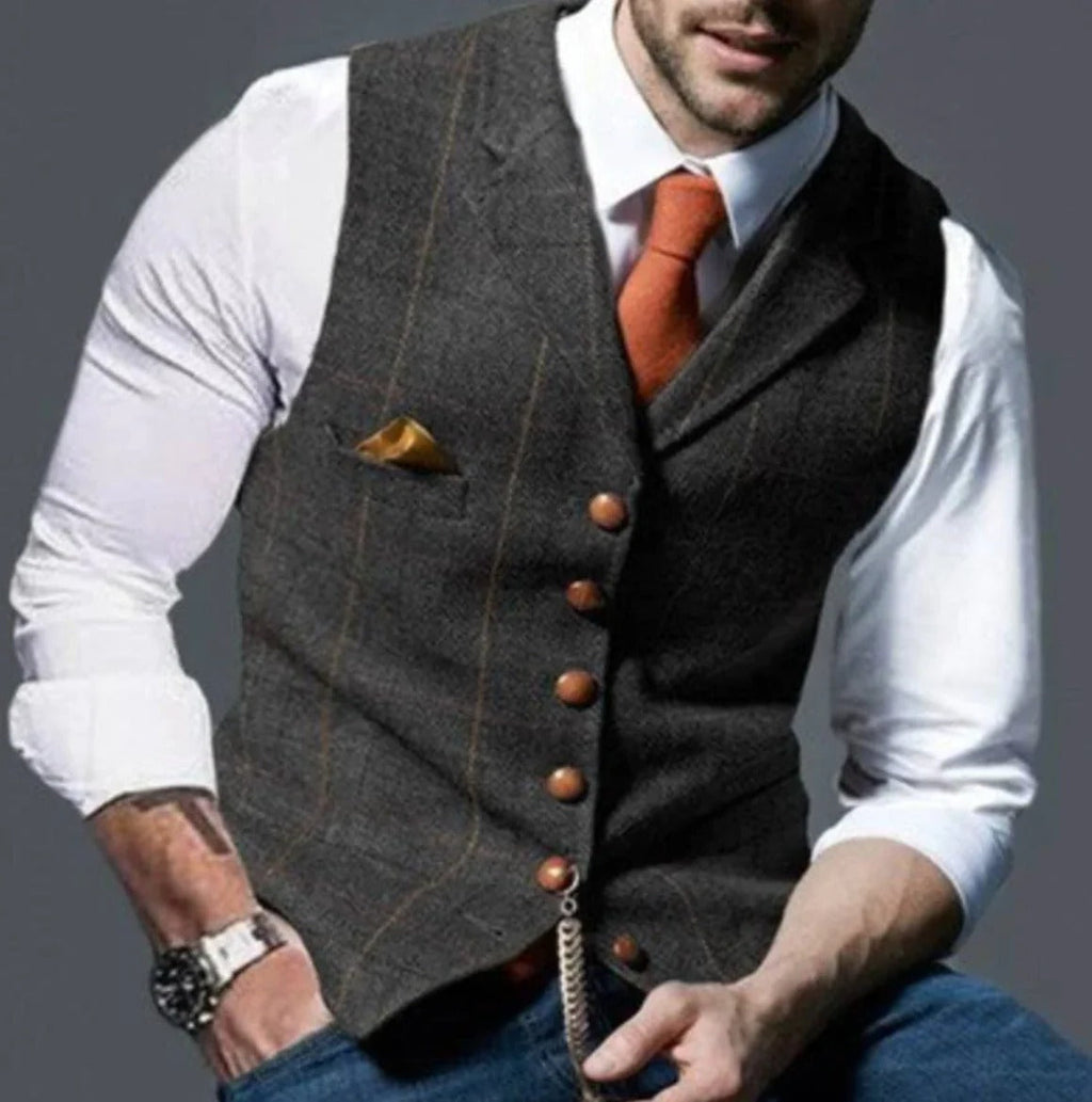 Gilet da Uomo con Collo a Revers Stile Vintage — foto 8
