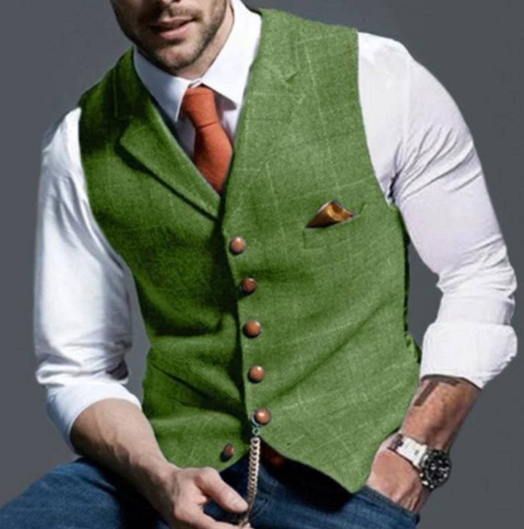 Gilet da Uomo con Collo a Scialle e Bottoni — foto 2