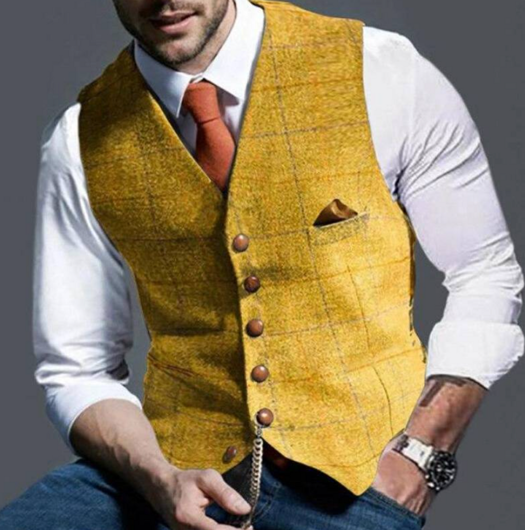 Gilet da Uomo con Collo a Scialle e Bottoni — foto 3
