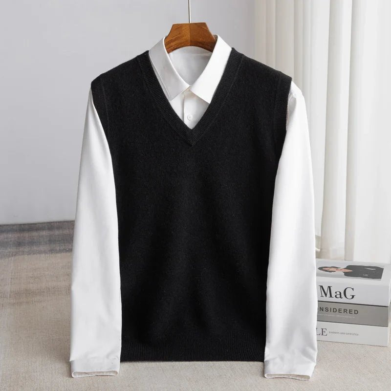 Gilet da Uomo in Maglia Leggera Scollo a V — foto 10