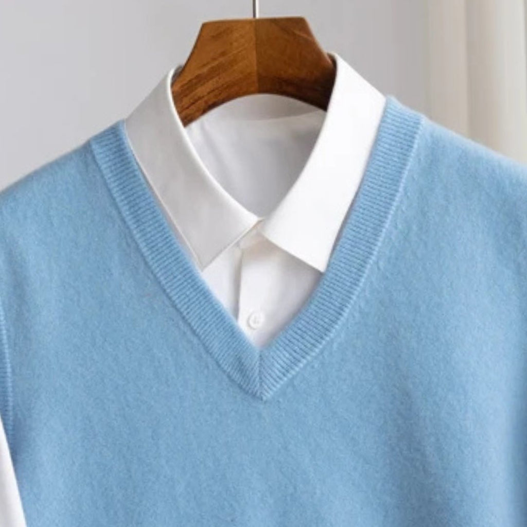 Gilet da Uomo in Maglia Leggera Scollo a V — foto 2