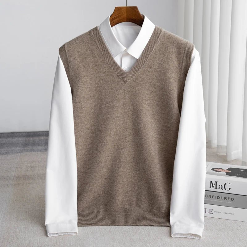 Gilet da Uomo in Maglia Leggera Scollo a V — foto 3