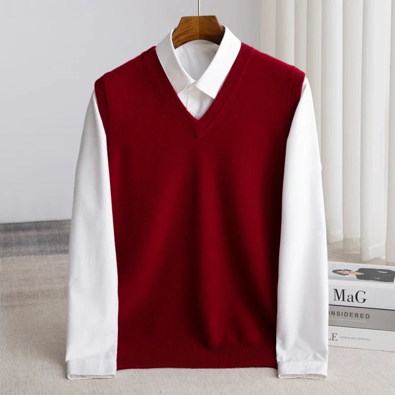 Gilet da Uomo in Maglia Leggera Scollo a V — foto 7