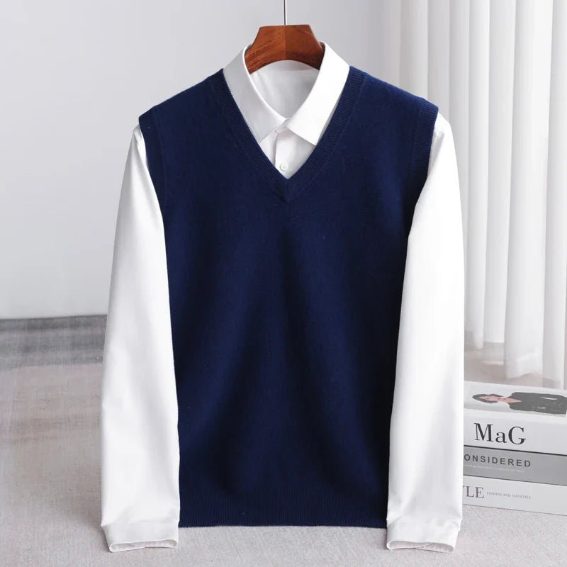 Gilet da Uomo in Maglia Leggera Scollo a V — foto 8