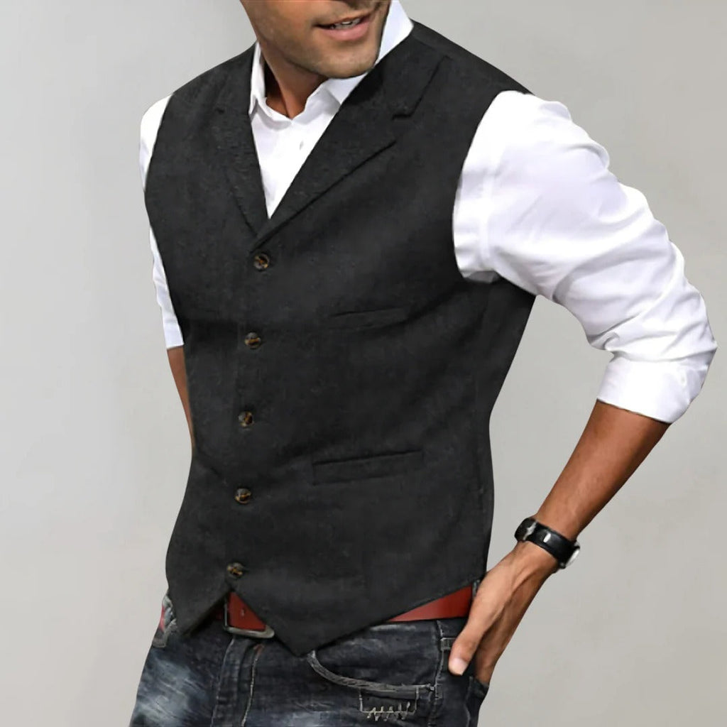 Gilet da Uomo Spigato con Scollo a V — foto 5