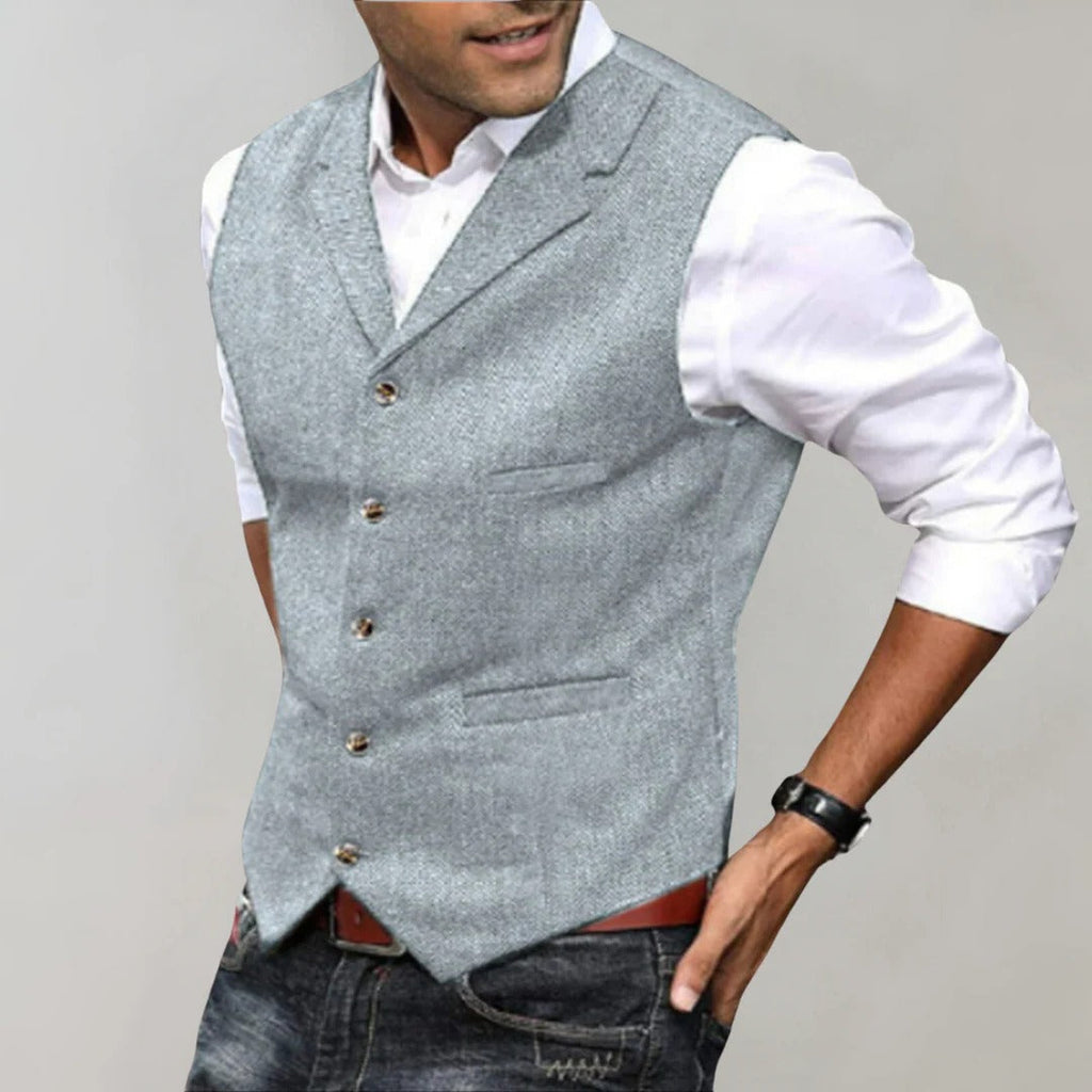 Gilet da Uomo Spigato con Scollo a V — foto 6