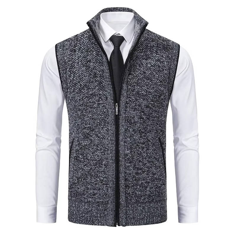 Gilet da Uomo in Tweed con Zip Intera — foto 10