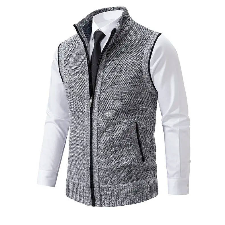 Gilet da Uomo in Tweed con Zip Intera — foto 17
