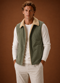 Gilet da Uomo in Velluto a Coste Foderato Sherpa