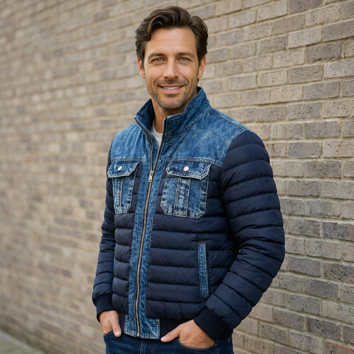 Giubbotto di Jeans da Uomo Imbottito per l'Inverno — foto 2