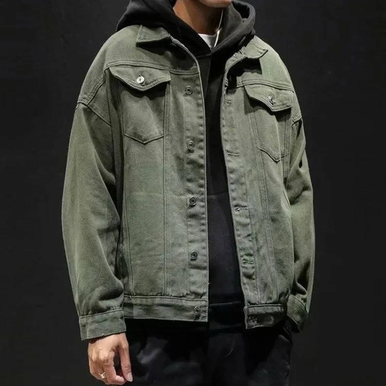 Giubbotto di Jeans da Uomo con Quattro Tasche