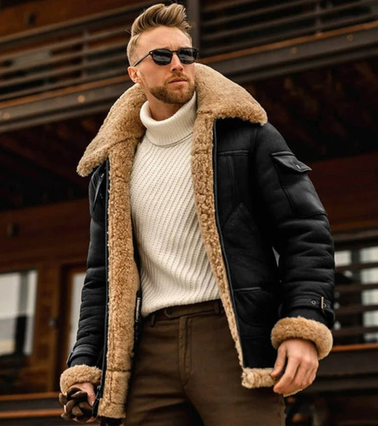 Giubbotto Shearling da Uomo in Eco Pelle — foto 5