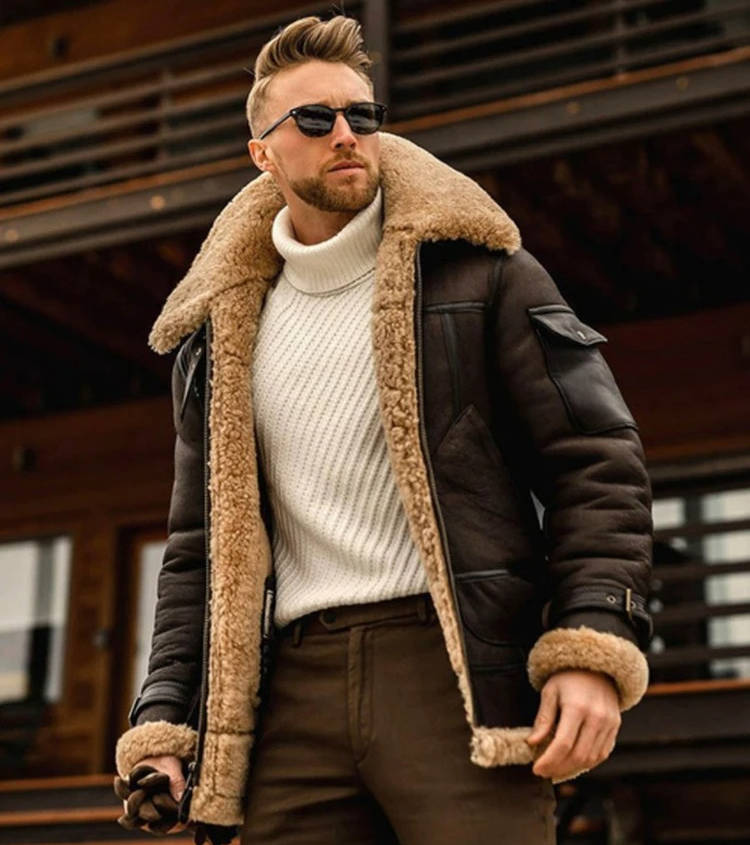 Giubbotto Shearling da Uomo in Eco Pelle — foto 6