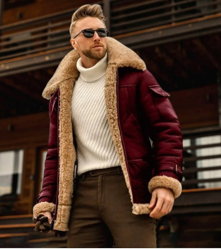 Giubbotto Shearling da Uomo in Eco Pelle — foto 8