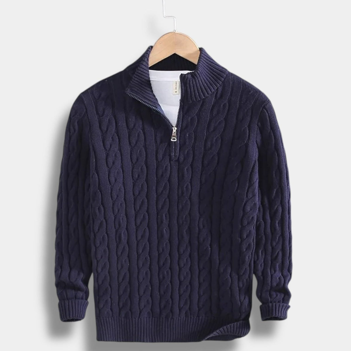 Maglione da Uomo Collo Alto Mezza Zip — foto 3