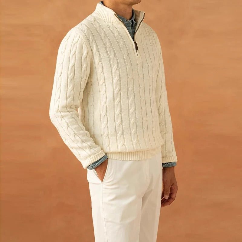 Maglione da Uomo Collo Alto Mezza Zip — foto 4