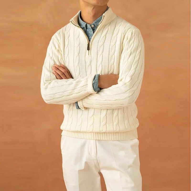 Maglione da Uomo Collo Alto Mezza Zip — foto 5
