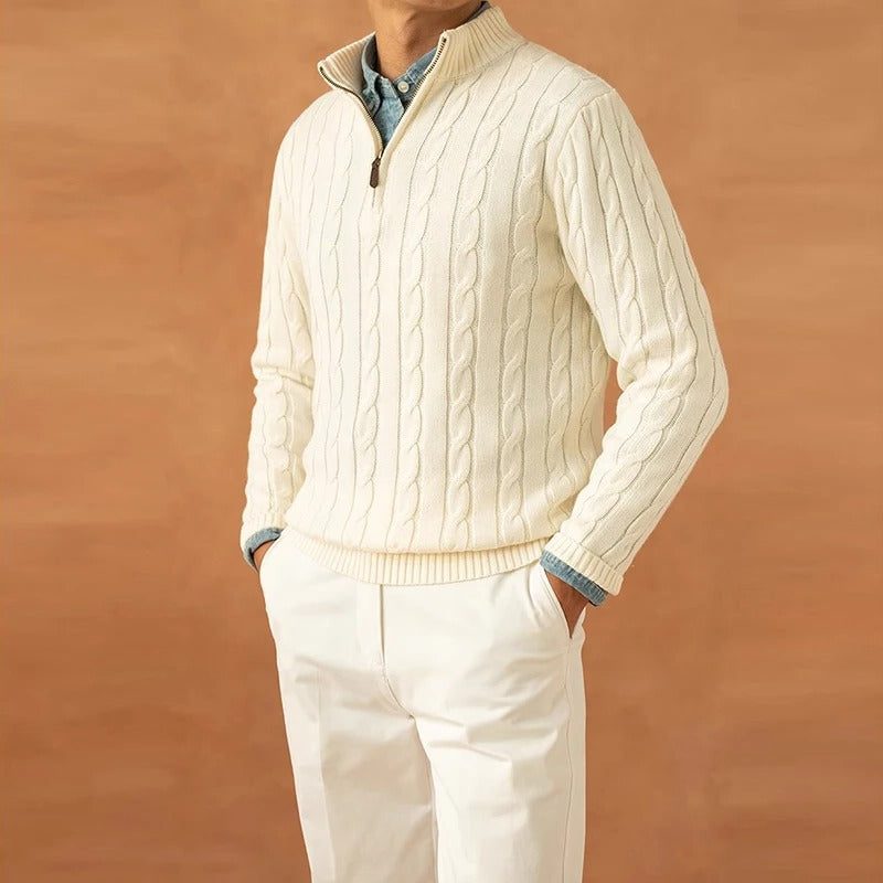 Maglione da Uomo Collo Alto Mezza Zip — foto 6