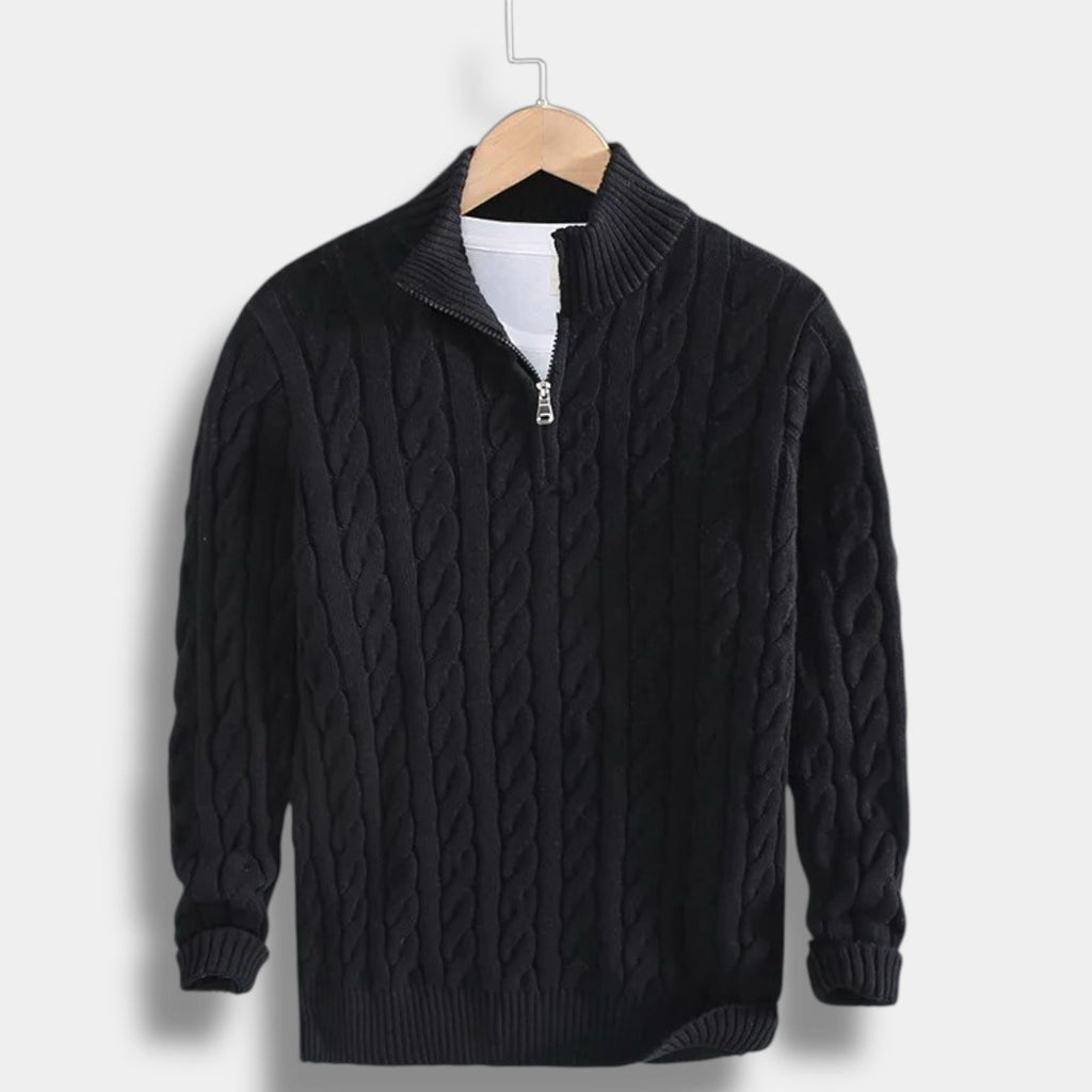 Maglione da Uomo Collo Alto Mezza Zip — foto 9