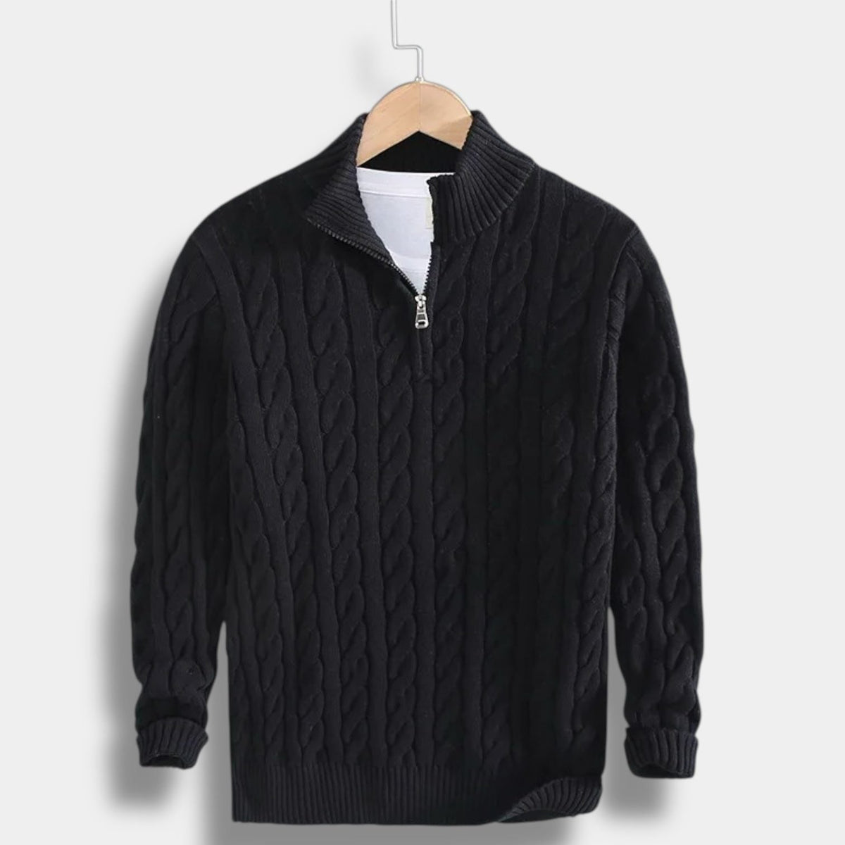Maglione da Uomo Collo Alto Mezza Zip — foto 9