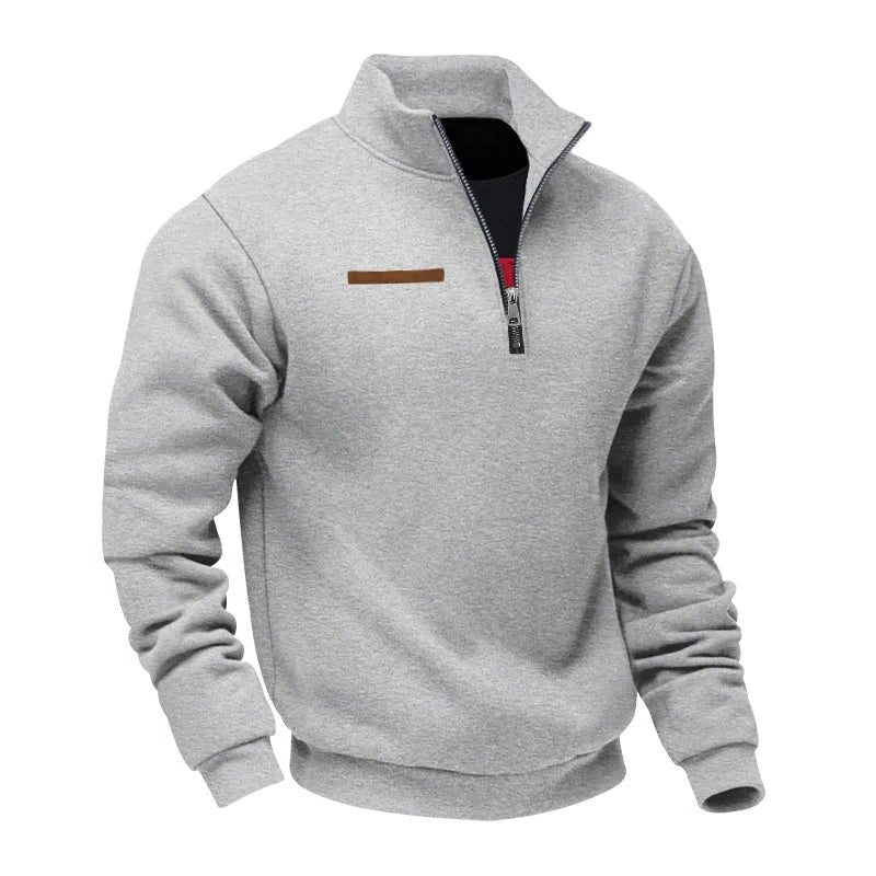 Felpa Morbida da Uomo con Mezza Zip — foto 5