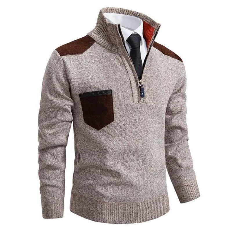 Maglione Mezza Zip da Uomo Collo Alto
