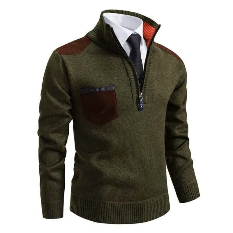 Maglione Mezza Zip da Uomo Collo Alto — foto 2