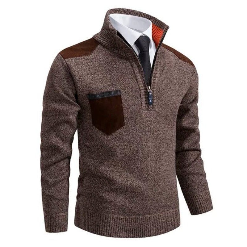 Maglione Mezza Zip da Uomo Collo Alto — foto 3