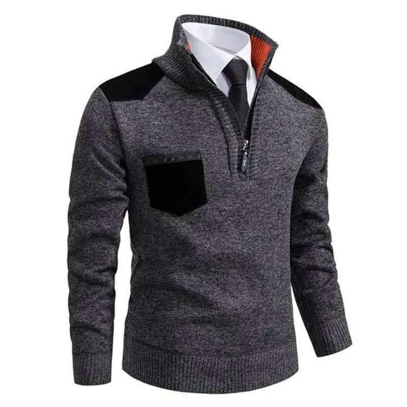 Maglione Mezza Zip da Uomo Collo Alto — foto 4