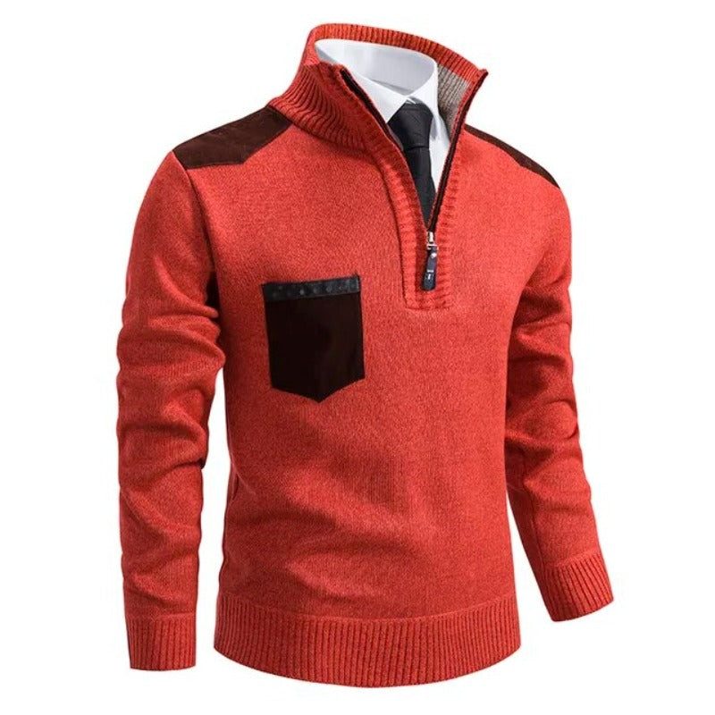 Maglione Mezza Zip da Uomo Collo Alto — foto 5